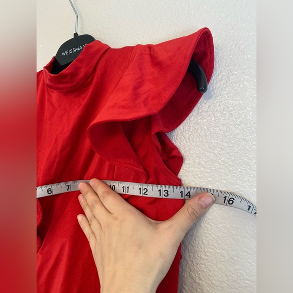 Weissman Elite Dance costume red black maxi mesh dress Alejandro D12165 SA adult - Picture 9 of 11